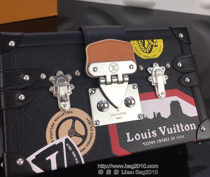 路易威登LV 頂級原單 2019早春系列 Petite Malle手袋 飾有活潑可愛的貓犬圖案 可單肩斜挎 M43229  YDH2406